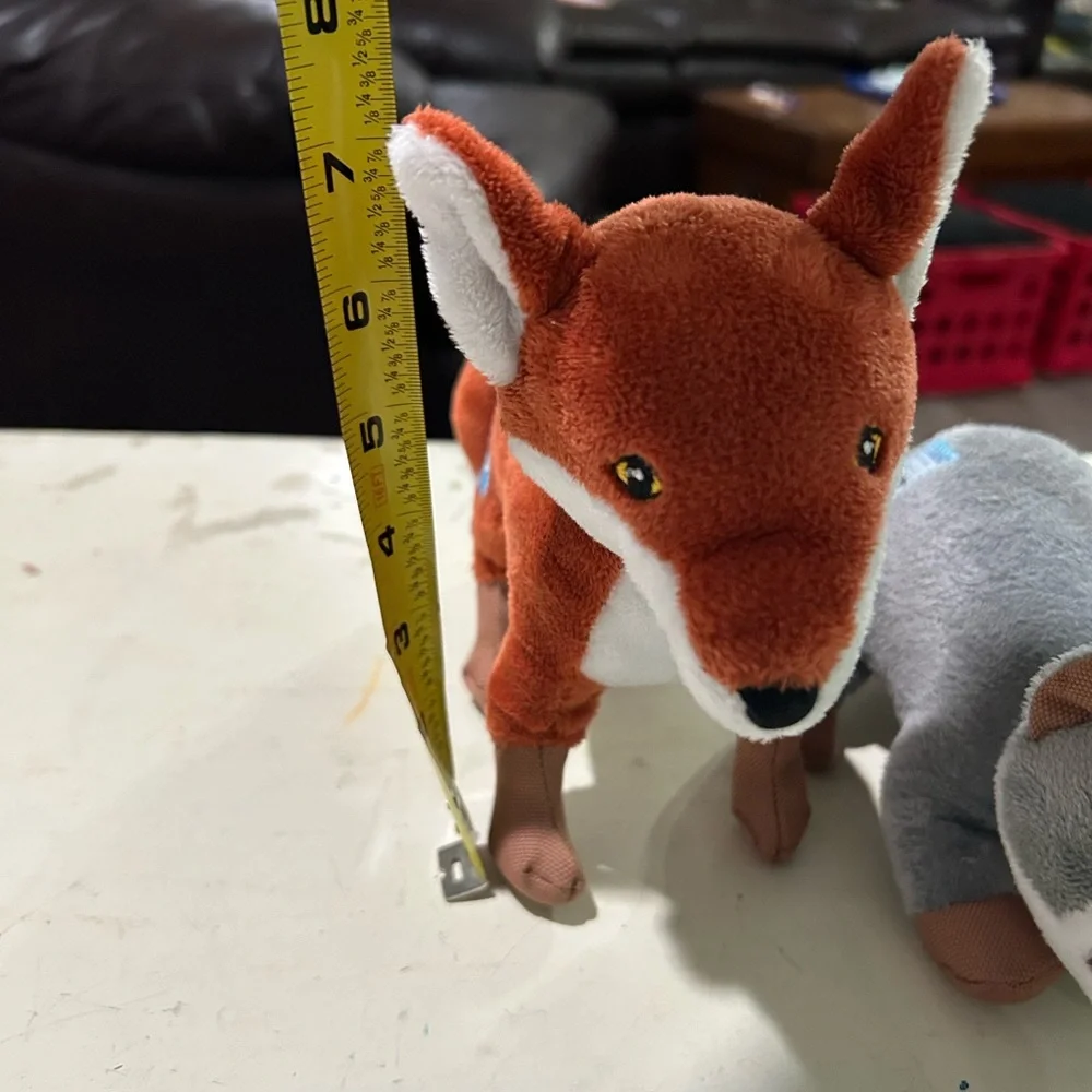 Spunky Pup Clean Earth Recycled Plastic Pet Toys Plush Raccoon Fox Bundle EUC